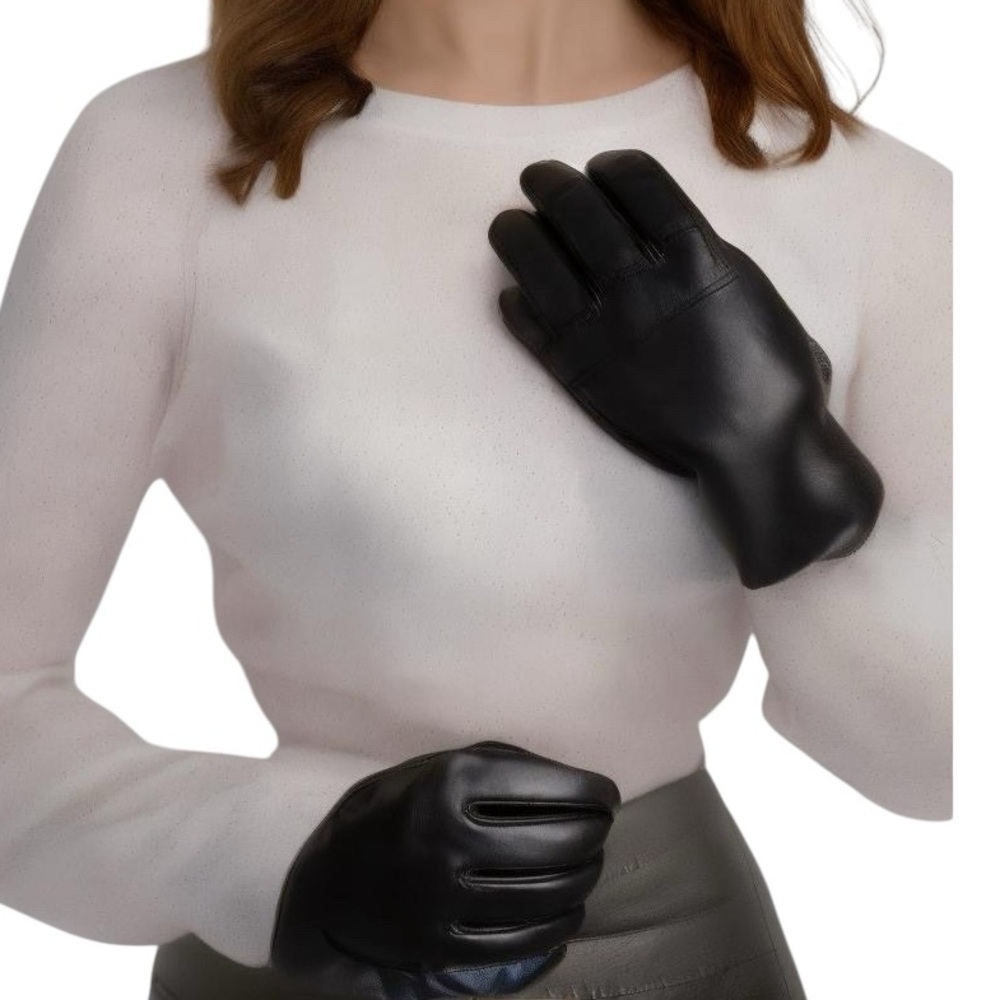 Nordstrom Dark Chocolate Brown Silk Lined Leather Gloves 6 1/2 Length